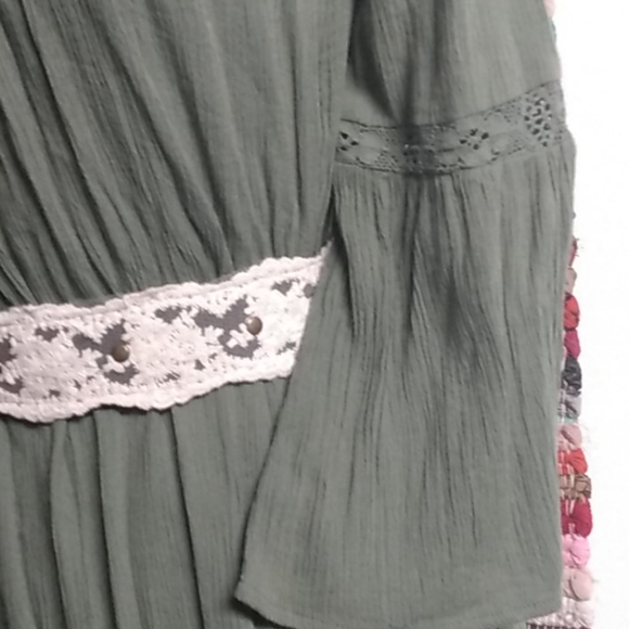 Mini Olive Green Gauze Style Dress Aeropostale - Picture 12 of 14
